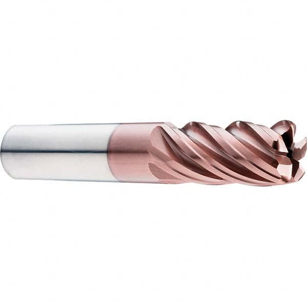 SGS - 5/8" Diam, Variable Pitch, 3/4" LOC, 5 Flute Solid Carbide Roughing Corner Radius End Mill - USA Tool & Supply