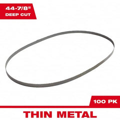Milwaukee Tool - 44-7/8" x 1/2" x 0.02" 14-18 TPI Bi-Metal Portable Band Saw Blade - USA Tool & Supply