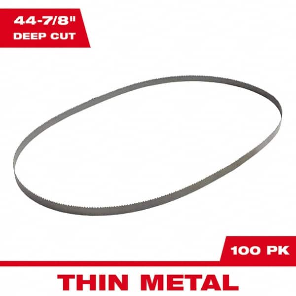 Milwaukee Tool - 44-7/8" x 1/2" x 0.02" 18 TPI Bi-Metal Portable Band Saw Blade - USA Tool & Supply