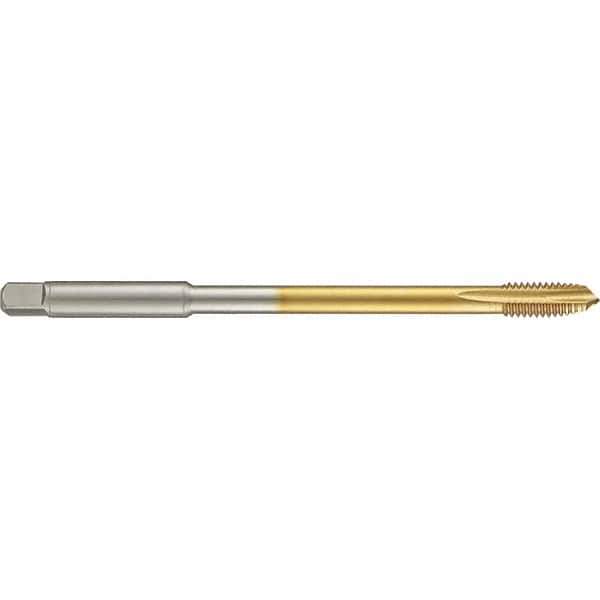 Guhring - 9/16-12 UNC 4 Flute 2B Plug Spiral Point Tap - High Speed Steel, TiN Finish, 6" OAL, Right Hand Thread, H5/H6, Series 4285 - Exact Industrial Supply