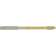 Guhring - 3/4-10 UNC 4 Flute 2B Plug Spiral Point Tap - High Speed Steel, TiN Finish, 6" OAL, Right Hand Thread, H5/H6, Series 4285 - Exact Industrial Supply