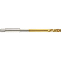 Guhring - 3/8-24 UNF 3 Flute 2B Modified Bottoming Spiral Flute Tap - High Speed Steel, TiN Finish, 6" OAL, Right Hand Flute, Right Hand Thread, H3/H4, Series 4288 - Exact Industrial Supply