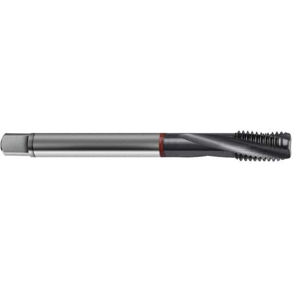 Guhring - 4-48 UNF 3 Flute 2BX Bottoming Spiral Flute Tap - High Speed Steel, TiCN Finish, 2.2047" OAL, Right Hand Flute, Right Hand Thread, H3/H4, Series 4374 - Exact Industrial Supply