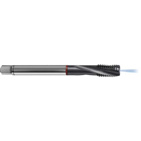 Guhring - 3/8-16 UNC 3 Flute 2BX Bottoming Spiral Flute Tap - High Speed Steel, TiCN Finish, 3.937" OAL, Right Hand Flute, Right Hand Thread, H6/H7, Series 4375 - Exact Industrial Supply