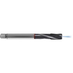 Guhring - 7/16-20 UNF 4 Flute 2BX Bottoming Spiral Flute Tap - High Speed Steel, TiCN Finish, 3.937" OAL, Right Hand Flute, Right Hand Thread, H5/H6, Series 4376 - Exact Industrial Supply