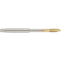 Guhring - 1/4-20 UNC 3 Flute 2B Plug Spiral Point Tap - High Speed Steel, TiN Finish, 4" OAL, Right Hand Thread, H4/H5, Series 4390 - Exact Industrial Supply