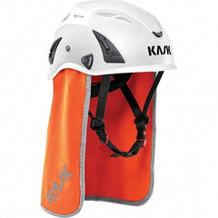 Kask America - Polyester Hard Hat Neck Shade - Adhesive Attachment, Hi-Viz Orange, Compatible with KASK Superplasma - USA Tool & Supply