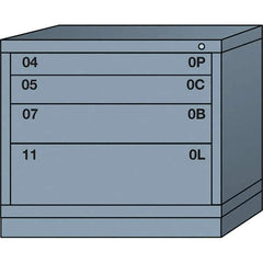 Lyon - 4 Drawer, Standard Desk Height - Single Drawer Access Cabinet - Steel, 30" Wide x 28-1/4" Deep x 26-7/8" High, Dove Gray - USA Tool & Supply