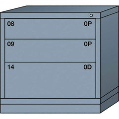 Lyon - 3 Drawer, Standard Table Height - Single Drawer Access Cabinet - Steel, 30" Wide x 28-1/4" Deep x 30-1/8" High, Dove Gray - USA Tool & Supply