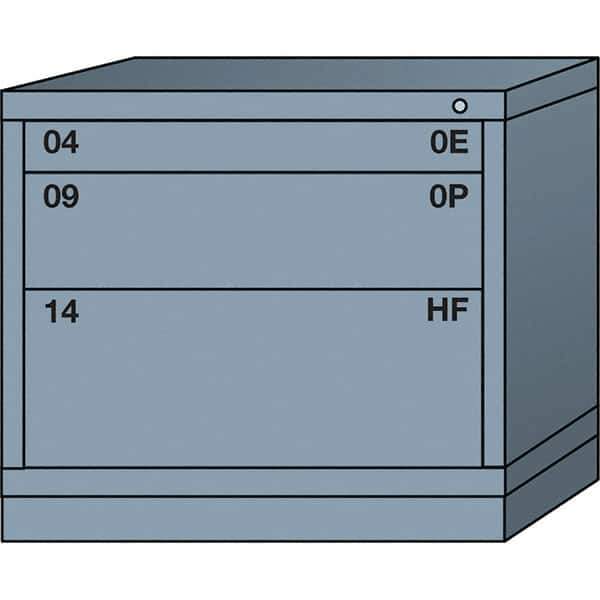 Lyon - 3 Drawer, Standard Desk Height - Multiple Drawer Access Cabinet - Steel, 30" Wide x 28-1/4" Deep x 26-7/8" High, Dove Gray - USA Tool & Supply