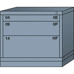 Lyon - 3 Drawer, Standard Desk Height - Single Drawer Access Cabinet - Steel, 30" Wide x 28-1/4" Deep x 26-7/8" High, Dove Gray - USA Tool & Supply