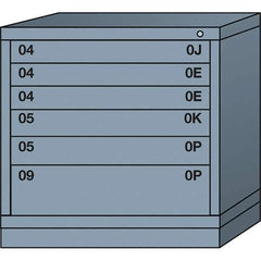 Lyon - 6 Drawer, Standard Table Height - Single Drawer Access Cabinet - Steel, 30" Wide x 28-1/4" Deep x 30-1/8" High, Dove Gray - USA Tool & Supply