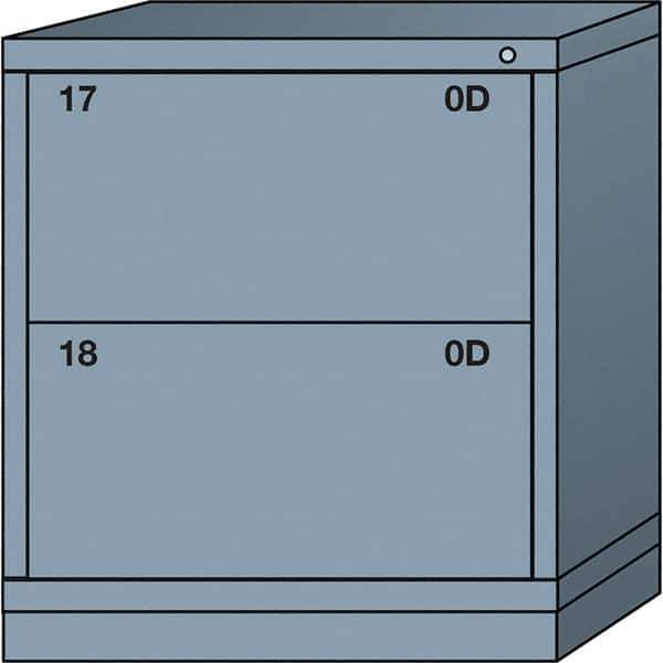 Lyon - 2 Drawer, Standard Bench Height - Multiple Drawer Access Cabinet - Steel, 30" Wide x 28-1/4" Deep x 33-1/4" High, Dove Gray - USA Tool & Supply