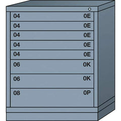 Lyon - 8 Drawer, Standard Mid-Range - Multiple Drawer Access Cabinet - Steel, 30" Wide x 28-1/4" Deep x 37-15/79" High, Dove Gray - USA Tool & Supply