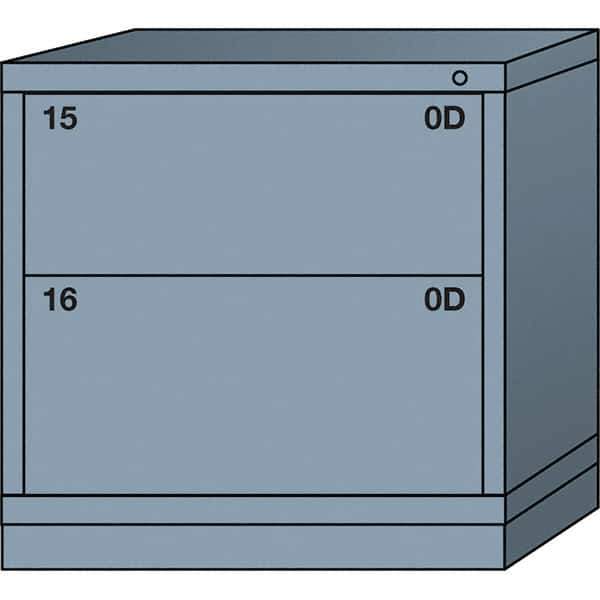 Lyon - 2 Drawer, Standard Table Height - Multiple Drawer Access Cabinet - Steel, 30" Wide x 28-1/4" Deep x 30-1/8" High, Dove Gray - USA Tool & Supply