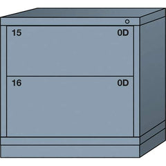 Lyon - 2 Drawer, Standard Table Height - Single Drawer Access Cabinet - Steel, 30" Wide x 28-1/4" Deep x 30-1/8" High, Dove Gray - USA Tool & Supply