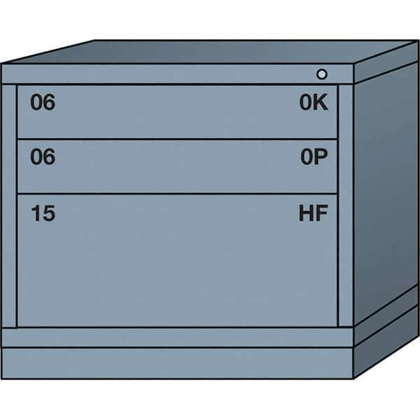 Lyon - 3 Drawer, Standard Desk Height - Multiple Drawer Access Cabinet - Steel, 30" Wide x 28-1/4" Deep x 26-7/8" High, Dove Gray - USA Tool & Supply