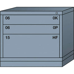 Lyon - 3 Drawer, Standard Desk Height - Multiple Drawer Access Cabinet - Steel, 30" Wide x 28-1/4" Deep x 26-7/8" High, Dove Gray - USA Tool & Supply
