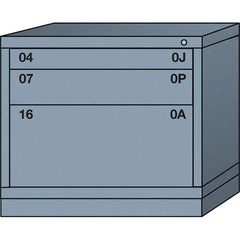 Lyon - 3 Drawer, Standard Desk Height - Multiple Drawer Access Cabinet - Steel, 30" Wide x 28-1/4" Deep x 26-7/8" High, Dove Gray - USA Tool & Supply