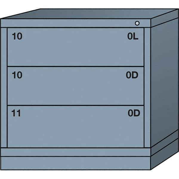 Lyon - 3 Drawer, Standard Table Height - Single Drawer Access Cabinet - Steel, 30" Wide x 28-1/4" Deep x 30-1/8" High, Dove Gray - USA Tool & Supply