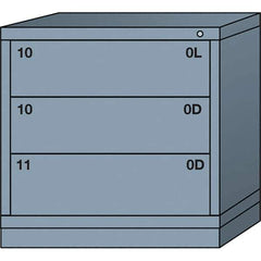 Lyon - 3 Drawer, Standard Table Height - Single Drawer Access Cabinet - Steel, 30" Wide x 28-1/4" Deep x 30-1/8" High, Dove Gray - USA Tool & Supply