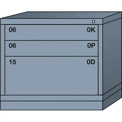 Lyon - 3 Drawer, Standard Desk Height - Single Drawer Access Cabinet - Steel, 30" Wide x 28-1/4" Deep x 26-7/8" High, Dove Gray - USA Tool & Supply