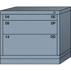 Lyon - 3 Drawer, Standard Desk Height - Multiple Drawer Access Cabinet - Steel, 30" Wide x 28-1/4" Deep x 26-7/8" High, Dove Gray - USA Tool & Supply
