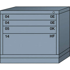 Lyon - 4 Drawer, Standard Desk Height - Single Drawer Access Cabinet - Steel, 30" Wide x 28-1/4" Deep x 26-7/8" High, Dove Gray - USA Tool & Supply