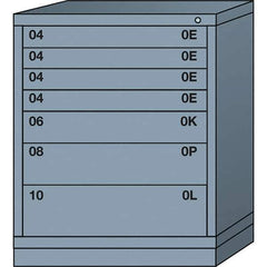 Lyon - 7 Drawer, Standard Mid-Range - Single Drawer Access Cabinet - Steel, 30" Wide x 28-1/4" Deep x 37-15/79" High, Dove Gray - USA Tool & Supply