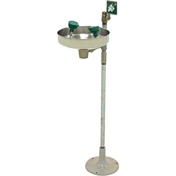 Haws - 11" Wide x 40" High, Pedestal Mount, Stainless Steel Bowl, Eyewash Station - 5 GPM Flow Rate - USA Tool & Supply