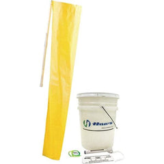 Haws - 12" Long x 12" Wide x 78" High, Plumbed Wash Station Compliance Test Kit - Includes 5 Gal Bucket, Shower Sock, Water Pole, Eyewash Gauge, Tape Measure, Thermometer - USA Tool & Supply