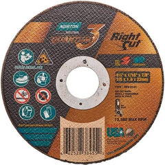 Norton - 4-1/2" 36 Grit Ceramic Alumina Cutoff Wheel - 1/16" Thick, 7/8" Arbor, 13,580 Max RPM, Use with Angle Grinders - USA Tool & Supply