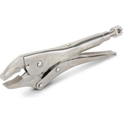 Locking Plier: 10'' OAL, Curved Jaw