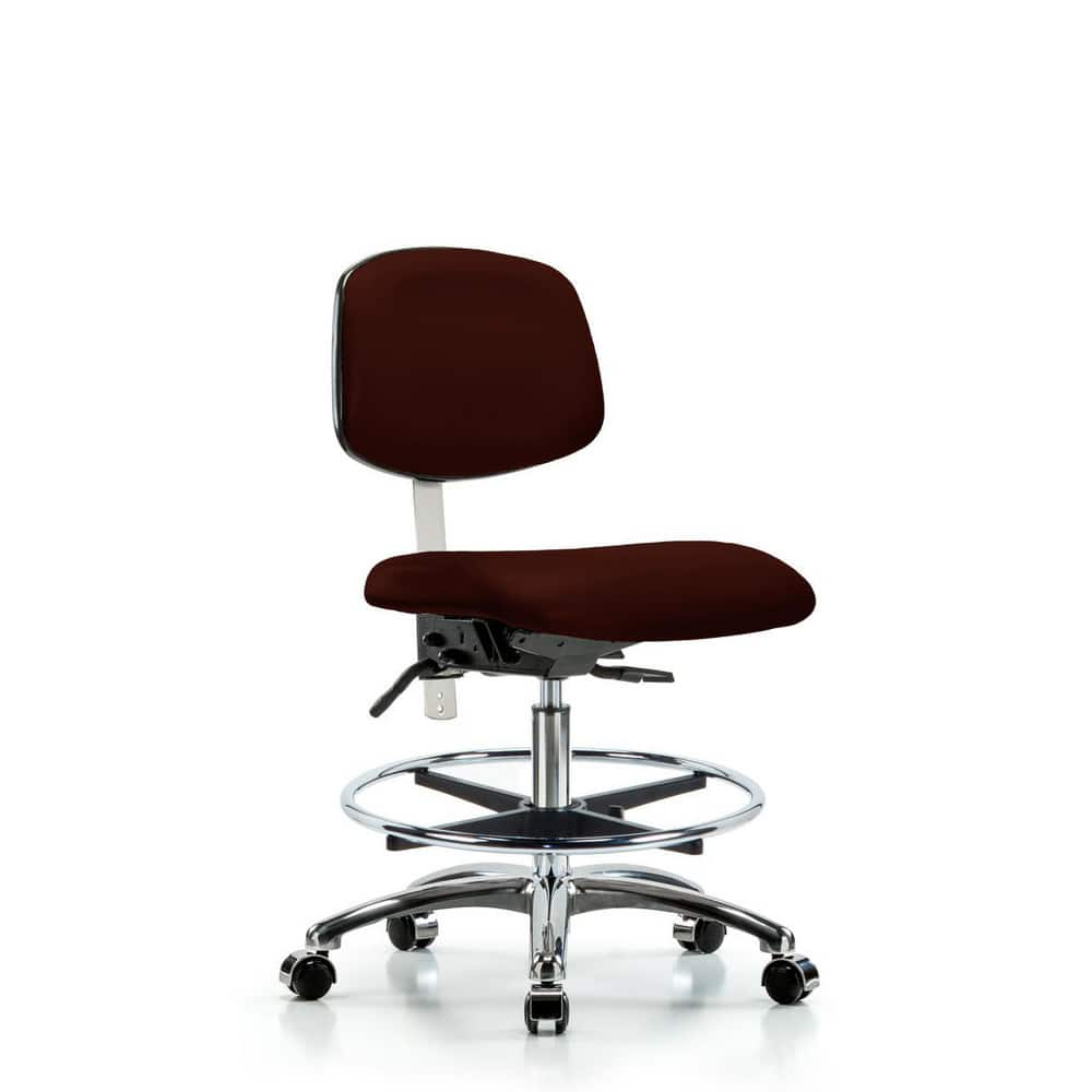 Task Chair: Vinyl, Burgundy