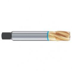 1/8-27 Dia. - 4 FL - Cobalt Spiral Flute Blue Ring Tap-TiN-25 Degree Helix - USA Tool & Supply