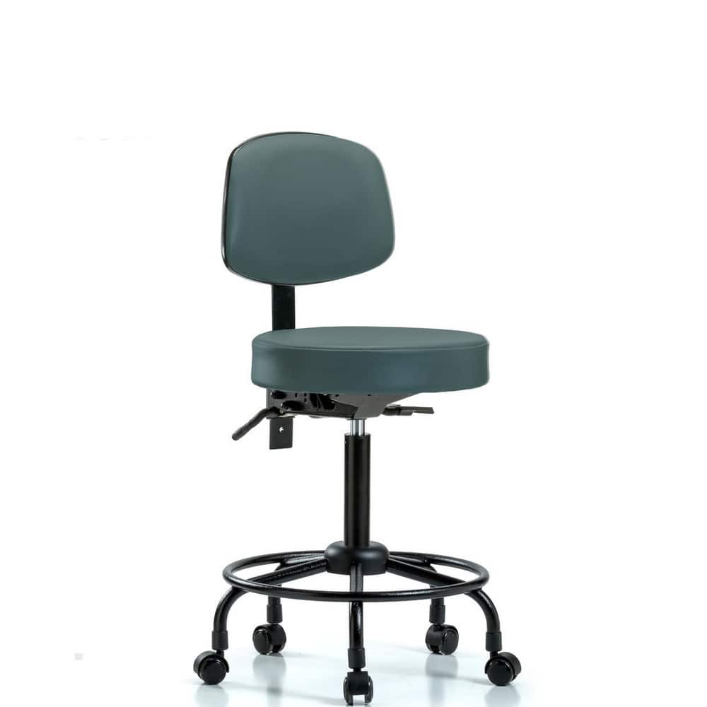 Lab Stool: Vinyl, 25″ Seat Width, 25″ Seat Depth Round Height