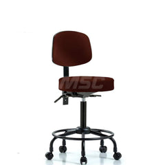 Lab Stool: Vinyl, 25″ Seat Width, 25″ Seat Depth Round Height