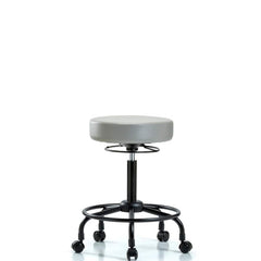 Lab Stool: Vinyl, 25″ Seat Width, 25″ Seat Depth Round Height