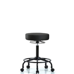 Lab Stool: Vinyl, 25″ Seat Width, 25″ Seat Depth Round Height