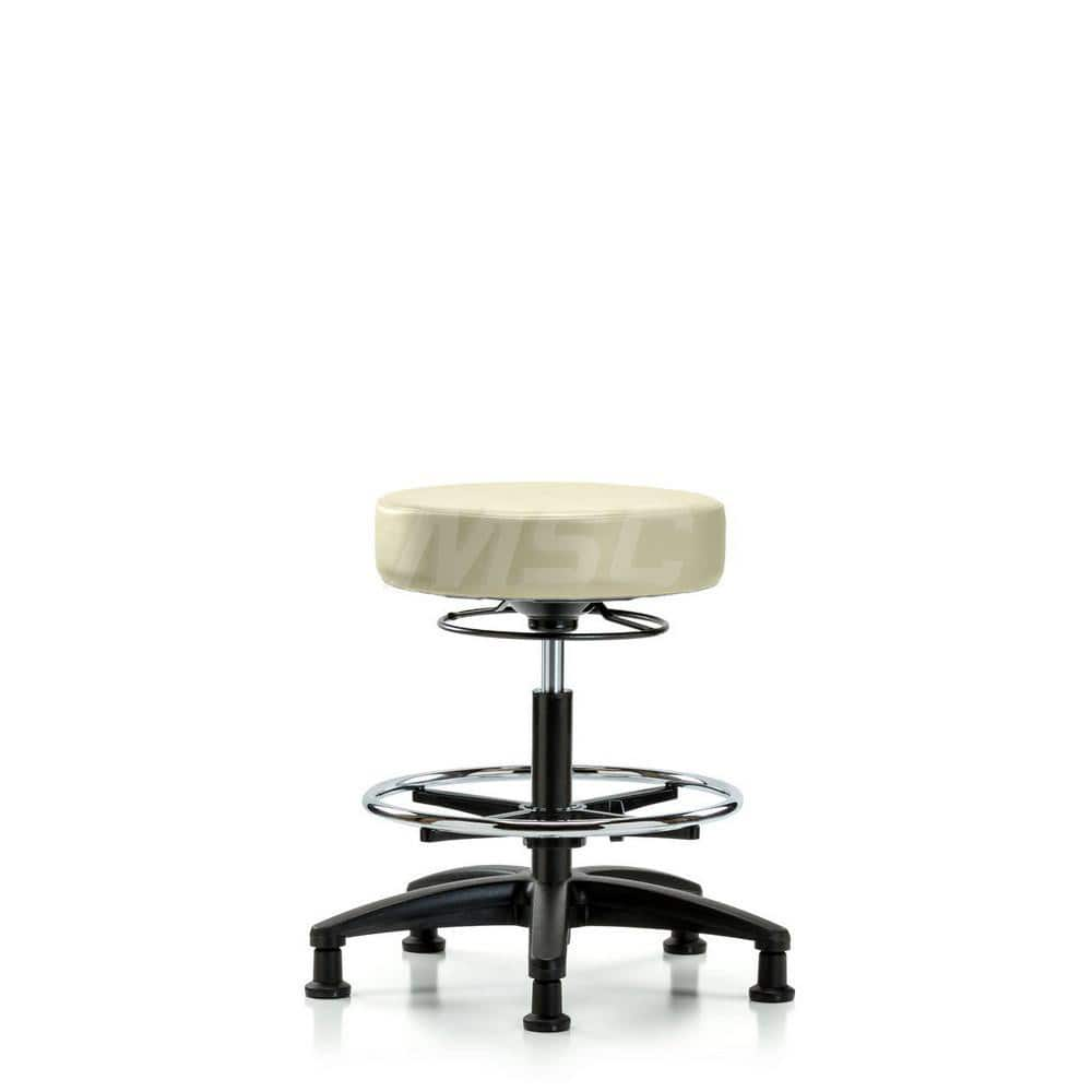 Lab Stool: Vinyl, 25″ Seat Width, 25″ Seat Depth Round Height