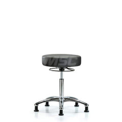 Lab Stool: Vinyl, 25″ Seat Width, 25″ Seat Depth Round Height