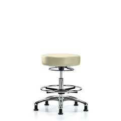 Lab Stool: Vinyl, 25″ Seat Width, 25″ Seat Depth Round Height