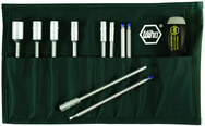 11 Piece - ESD Safe Interchangeable Blade Set - #10895 - Slotted 3.0-6.0; Phillips #0-2 & Inch 3/16-1/2" Nut Drivers In Canvas Pouch - USA Tool & Supply