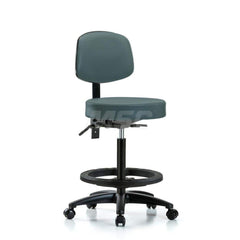 Lab Stool: Vinyl, 25″ Seat Width, 25″ Seat Depth Round Height