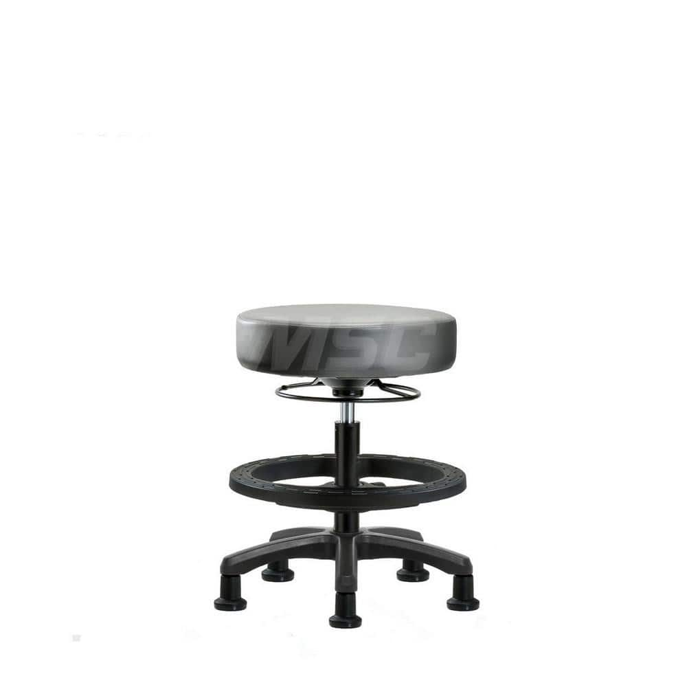 Lab Stool: Vinyl, 25″ Seat Width, 25″ Seat Depth Round Height