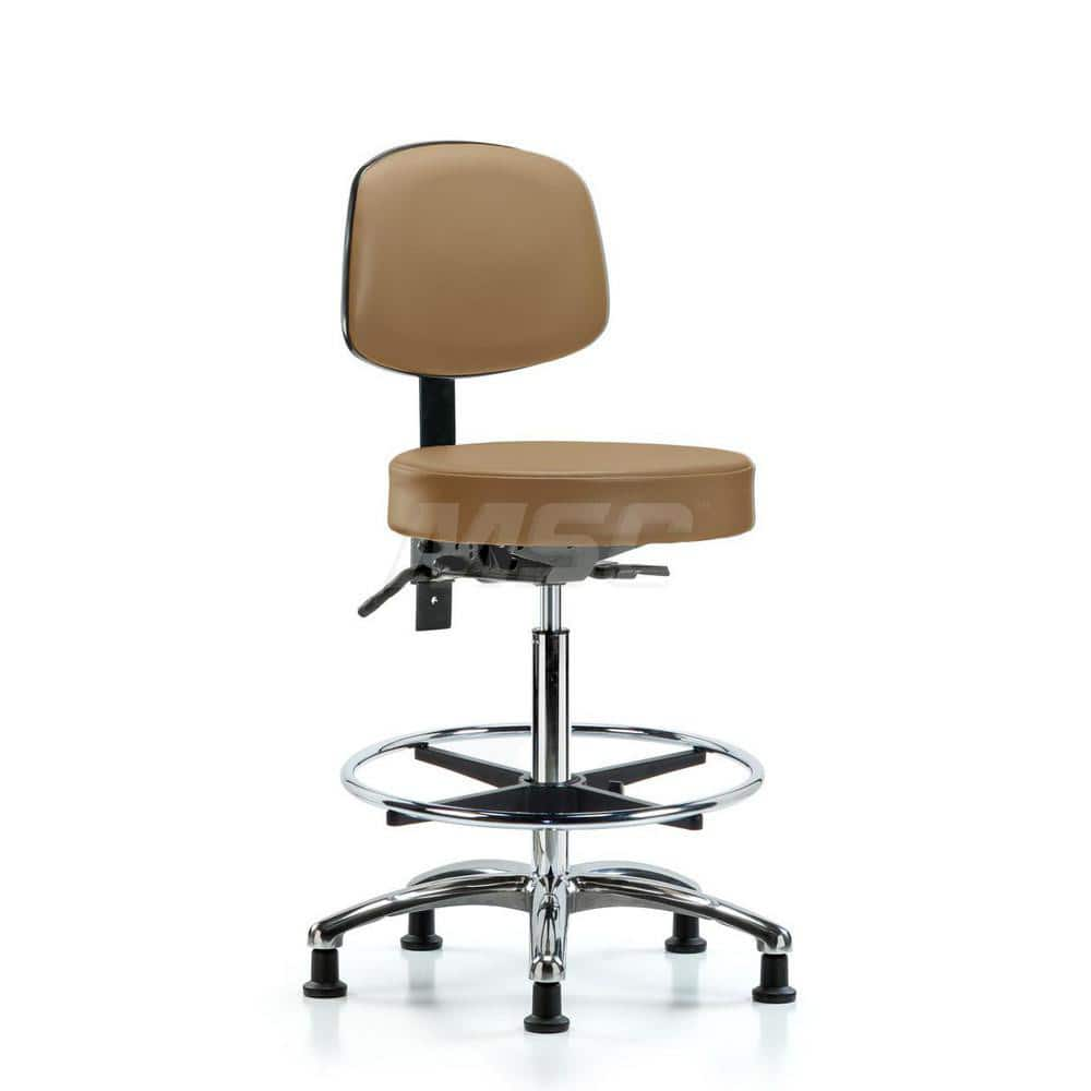 Lab Stool: Vinyl, 25″ Seat Width, 25″ Seat Depth Round Height