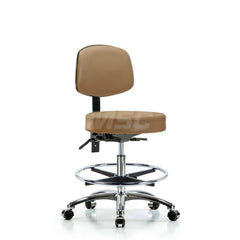 Lab Stool: Vinyl, 25″ Seat Width, 25″ Seat Depth Round Height