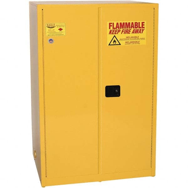 Eagle - Safety Cabinets Hazardous Chemical Type: Flammable and Combustible Liquids Color: Yellow - USA Tool & Supply