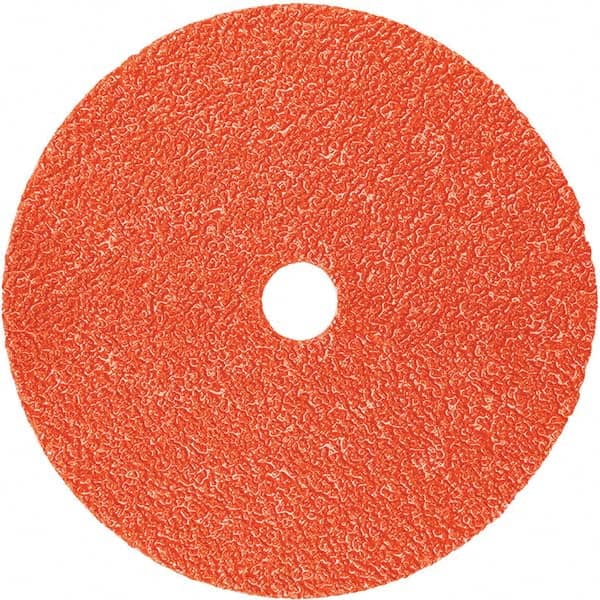 3M - 5" Diam, 7/8" Hole, 80+ Grit Ceramic Fiber Disc - USA Tool & Supply