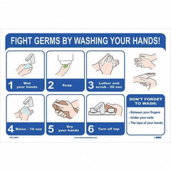 NMC - 1 5-Piece "Fight Germs By Washing Your Hands!", 12" Wide x 18" High, Paper Safety Sign - USA Tool & Supply